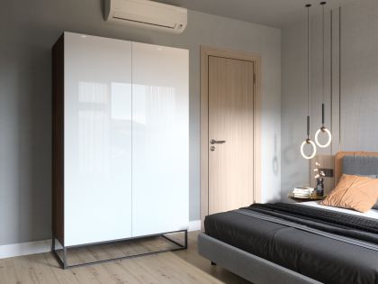 Avorio 120 Szafa Dąb Artisan /Biały Połysk Gardrób és vitrines szekrény