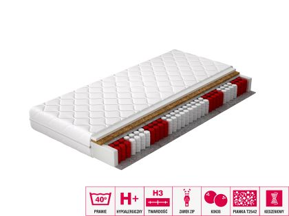 Materac Kieszeniowy Paros 180x200 Hipoalergiczny pokrowiec Matracok-ágybetét