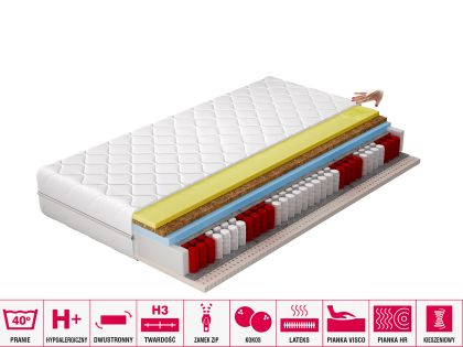 Materac Termoelastyczny Sola 160x200 Hipoalergiczny pokrowiec Matracok-ágybetét